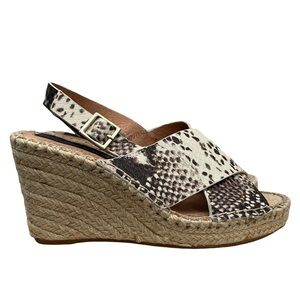 Steven Steve Madden Stelarr Animal Snake Leather Espadrille Wedge Heel 5